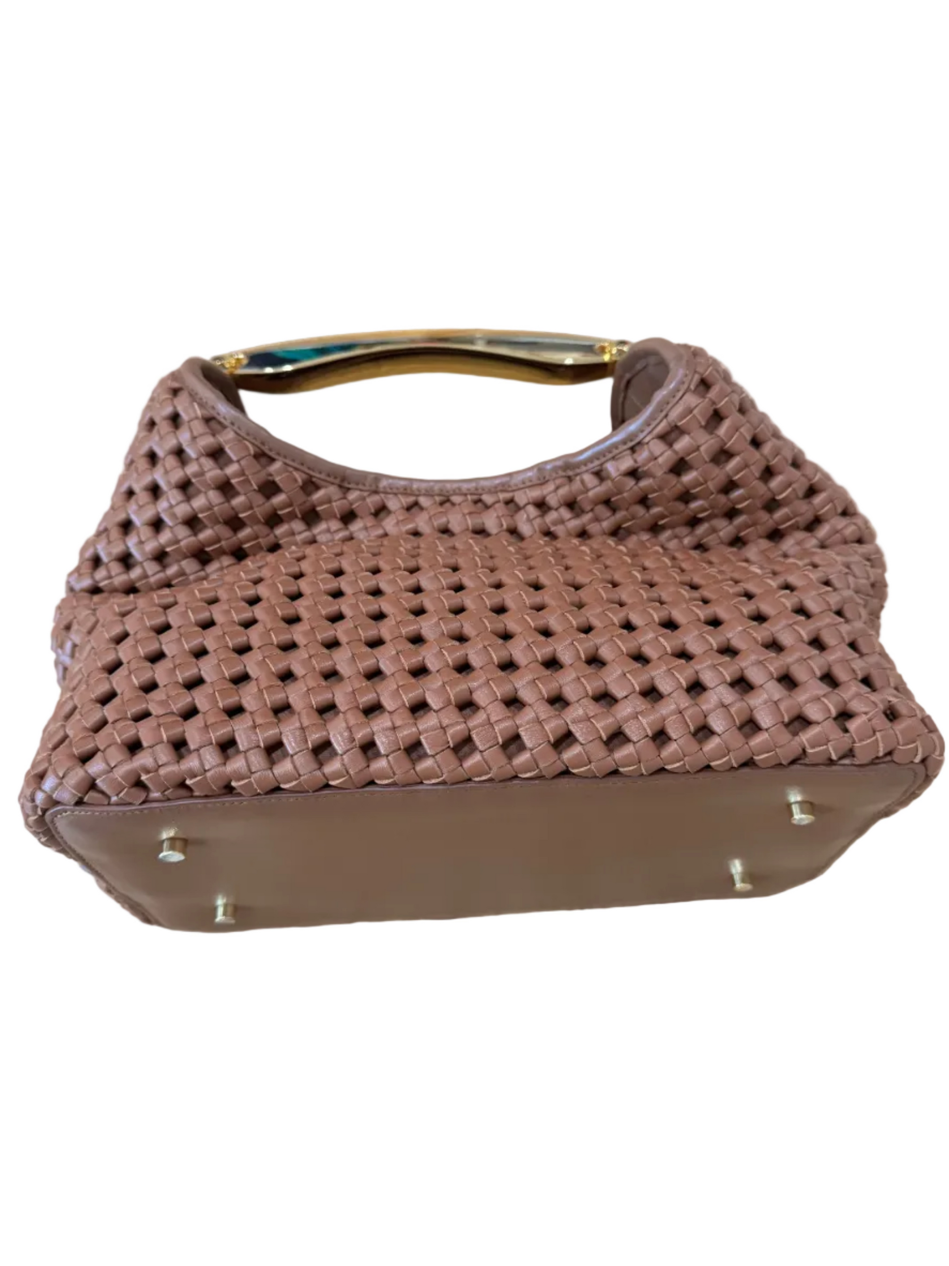 Elleme Small Boomerang Woven Leather Handbag-HANDBAGS-Gazelle Fashion and Style