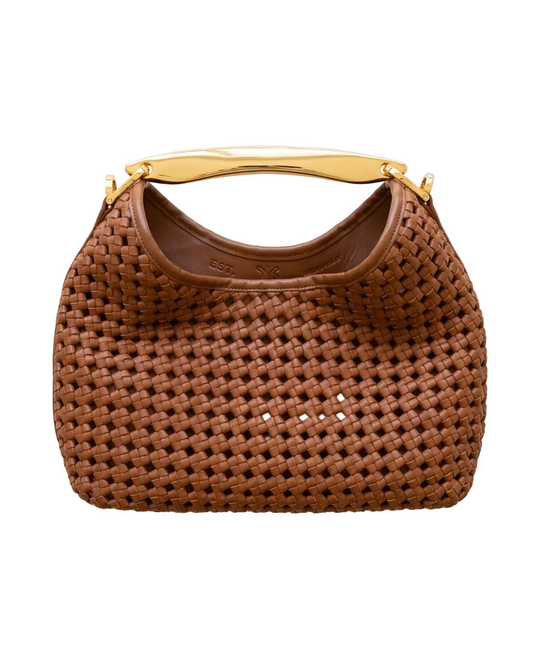 Elleme Small Boomerang Woven Leather Handbag-HANDBAGS-Gazelle Fashion and Style