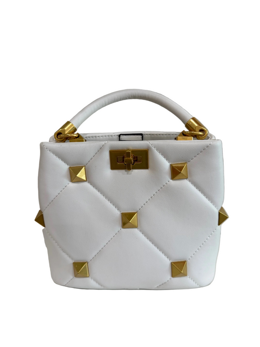 Tiffany & Fred Quilted Sheepskin Leather Crossbody/shoulder Bag-HANDBAGS-White-New-Gazelle Fashion and Style