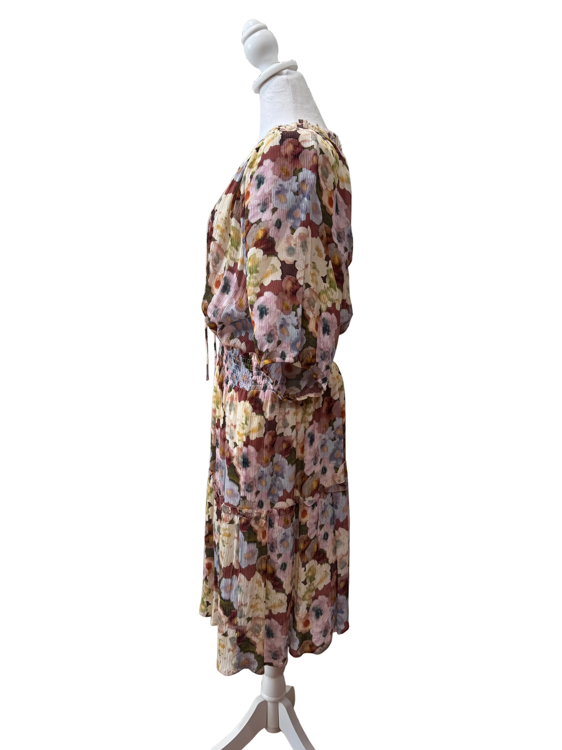 Rails Fiorella Floral Tie Neck Dress-DRESS-Gazelle Fashion and Style