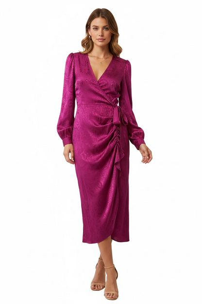 Veronica Beard Weiss Magneta Jacquard Midi Dress-Gazelle Fashion and Style