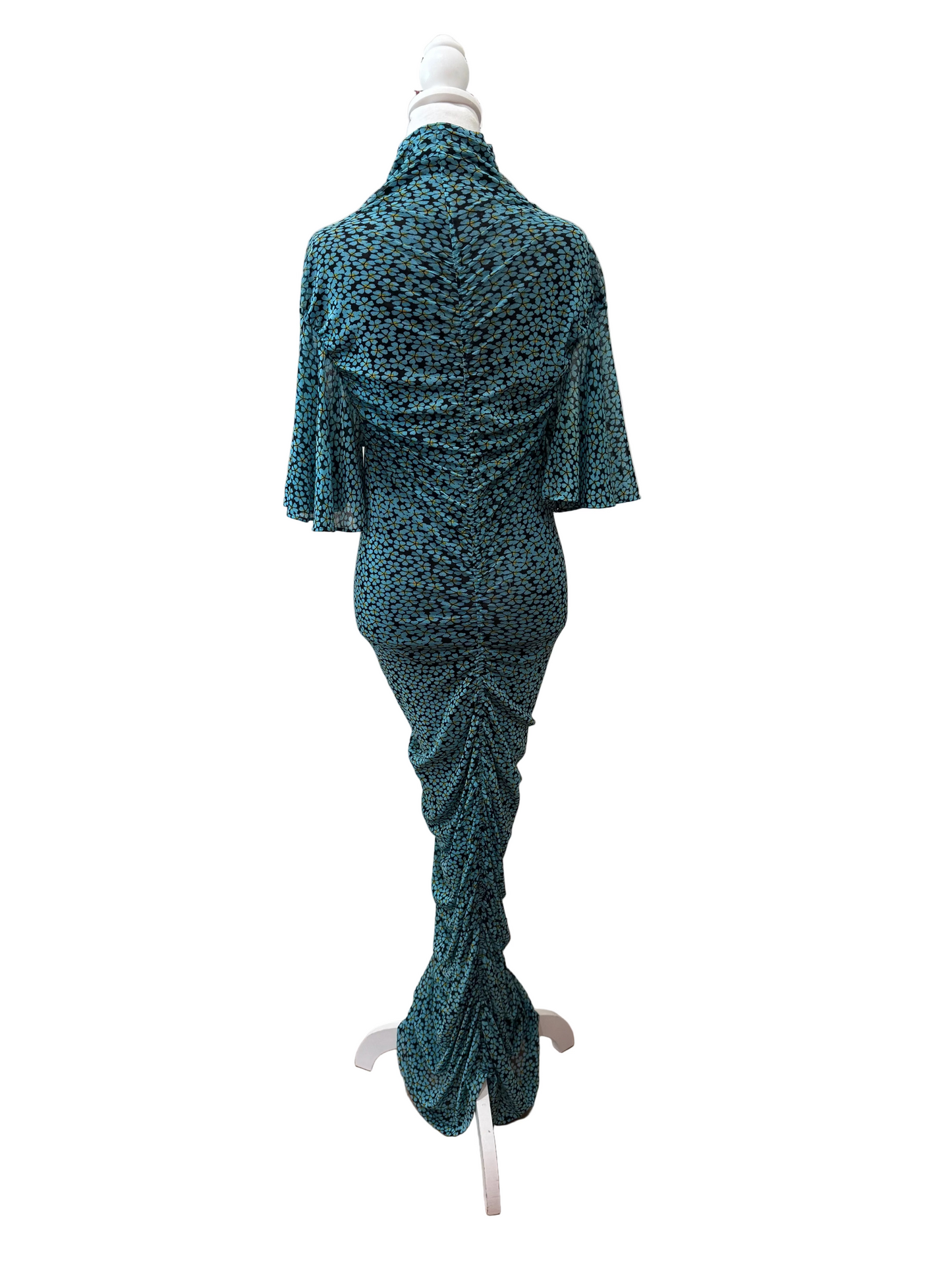 Diane Von Furstenberg Horizon Blue Floral Dress-DRESS-Gazelle Fashion and Style