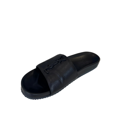 YSL Black Leather Sandals- Gazelle Fashion and Style 