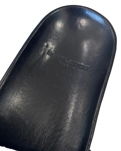 YSL Black Leather Sandals- Gazelle Fashion and Style 