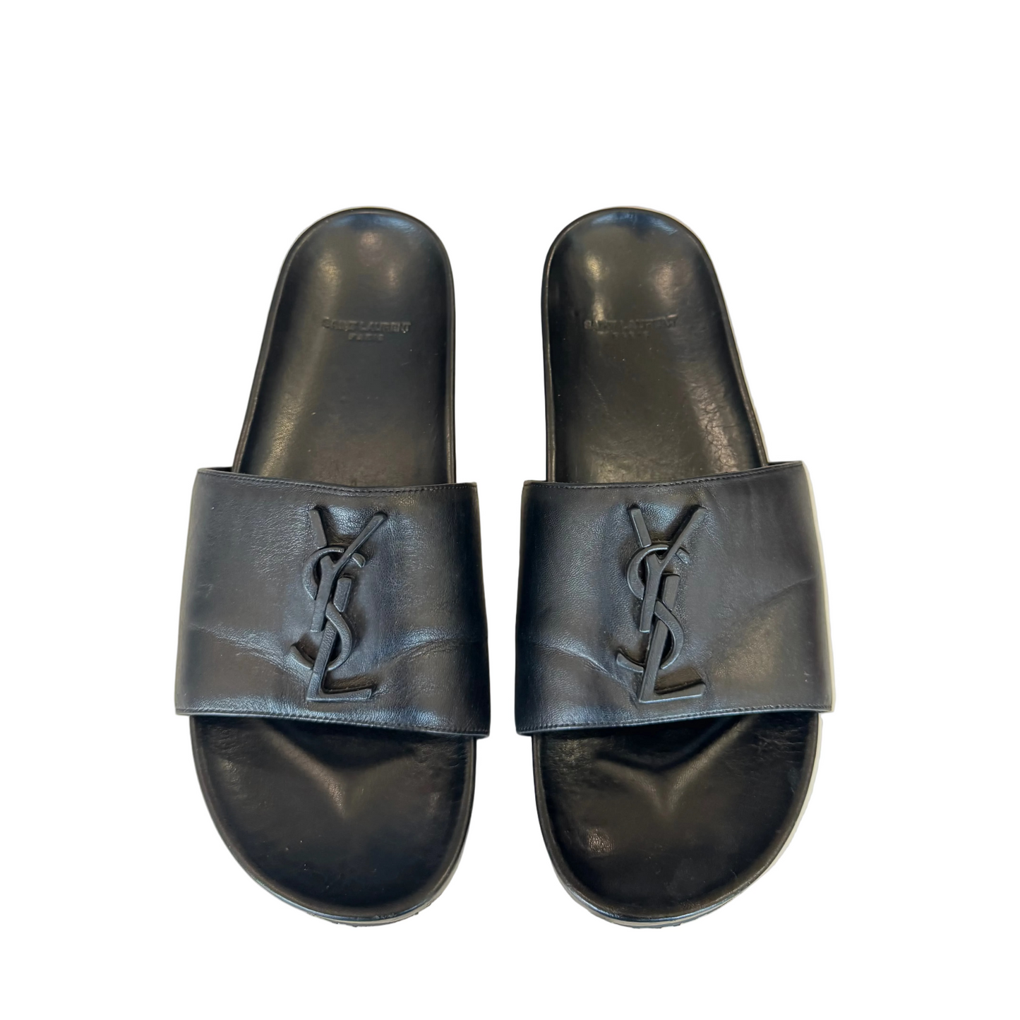YSL Black Leather Sandals- Gazelle Fashion and Style 