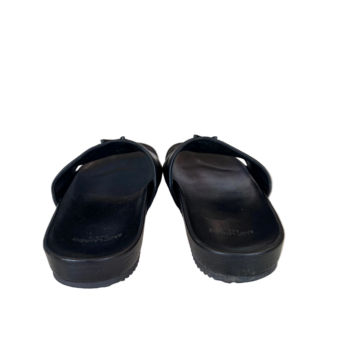 YSL Black Leather Sandals- Gazelle Fashion and Style 