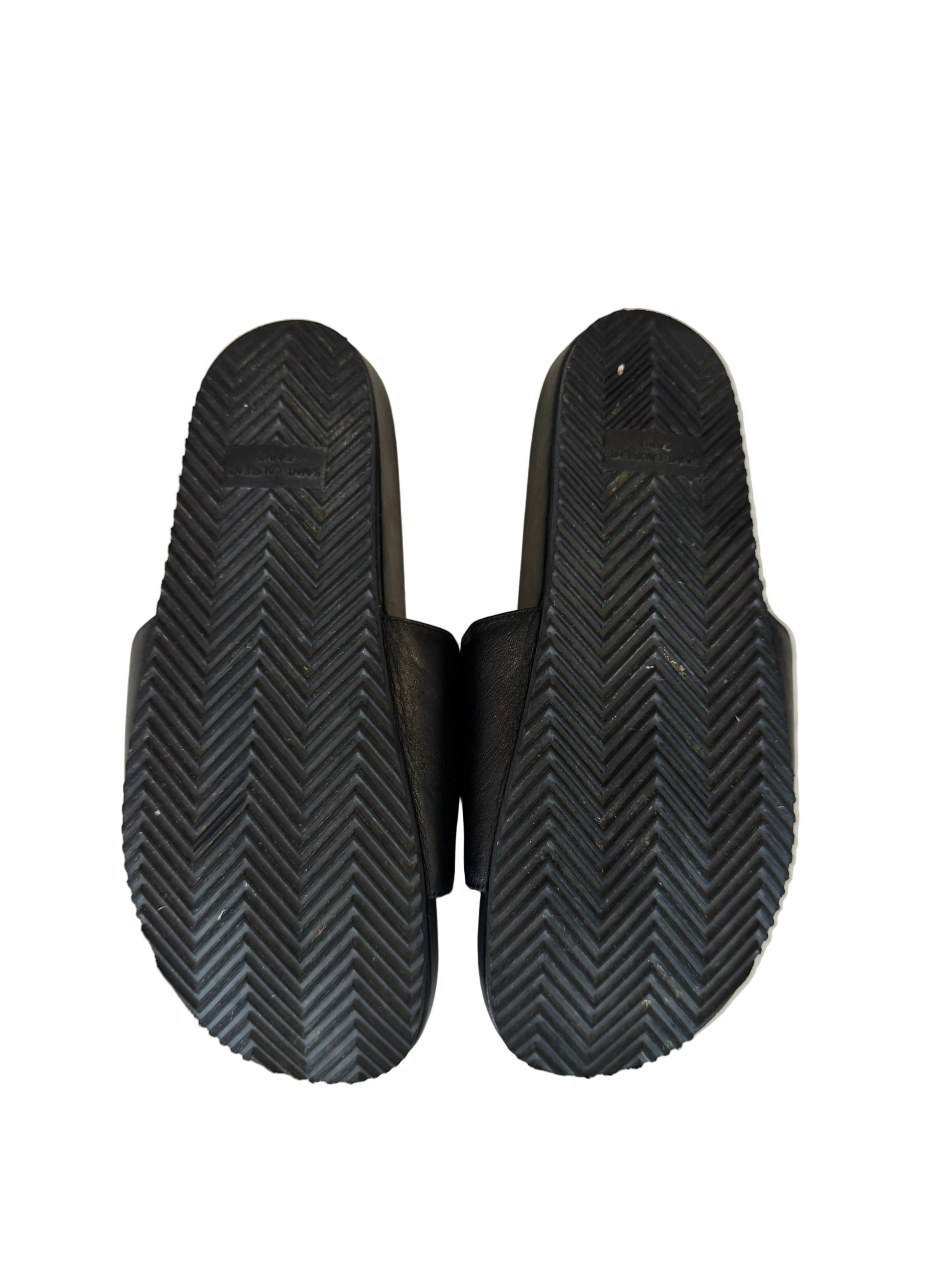 YSL Black Leather Sandals- Gazelle Fashion and Style 