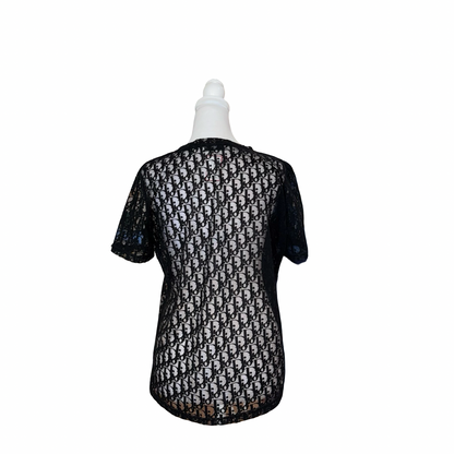 Christian Dior Sheer Monogram Top-TOPS-Gazelle Fashion and Style