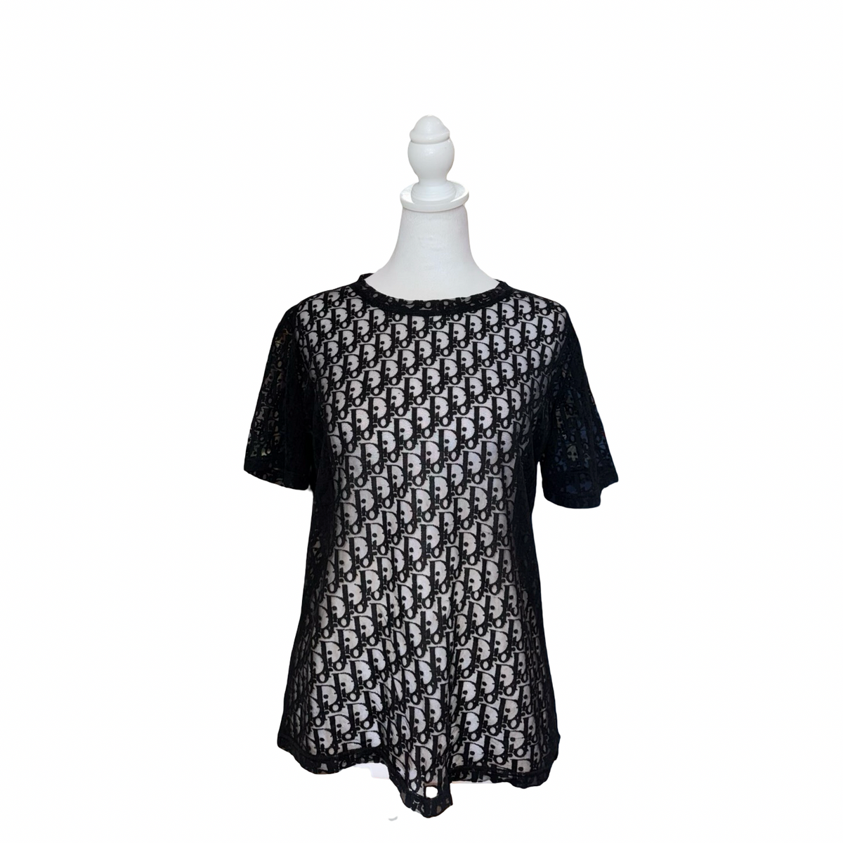 Christian Dior Sheer Monogram Top-TOPS-Gazelle Fashion and Style