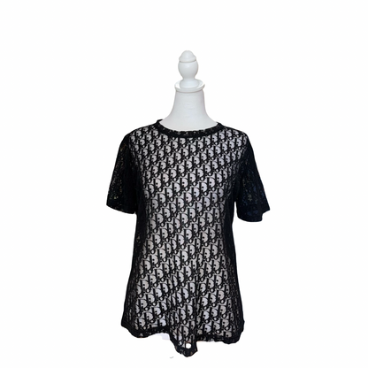 Christian Dior Sheer Monogram Top-TOPS-Gazelle Fashion and Style