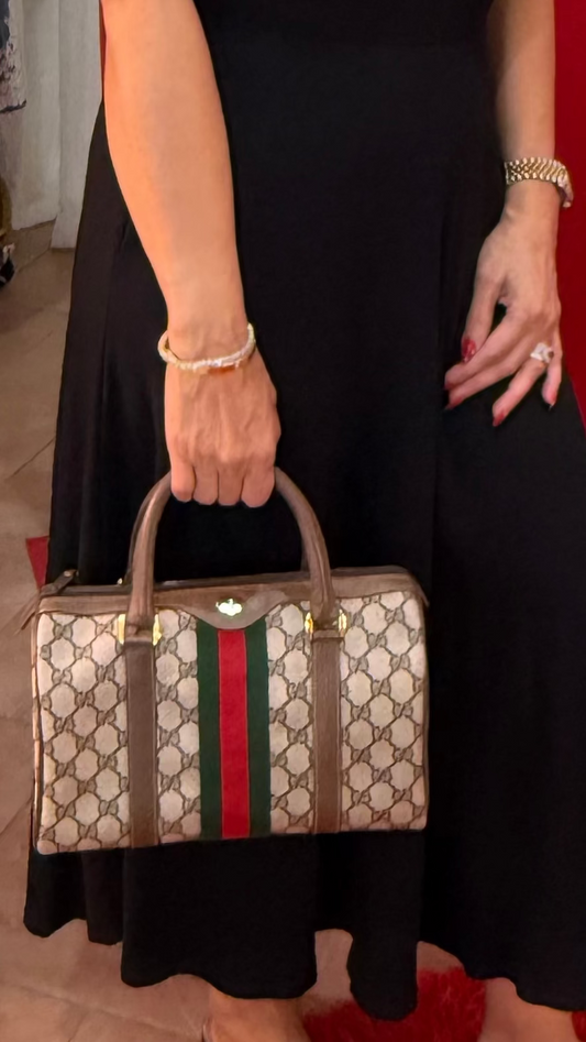 Gucci Monogram Boston Bag-Bags-Gazelle Fashion and Style