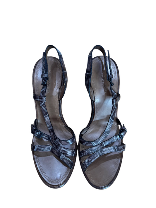 Bottega Veneta Python-Print Wedge Sandals
