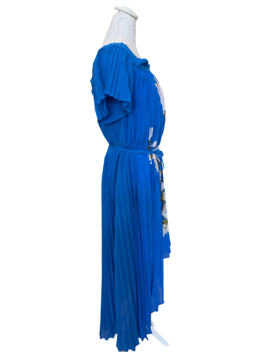 Ted Baker London Pleated Floral Dress – Cobalt Blue