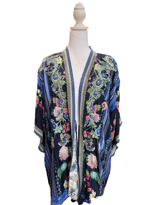 Johnny Was Embroidered Kimono – Floral Crane Print