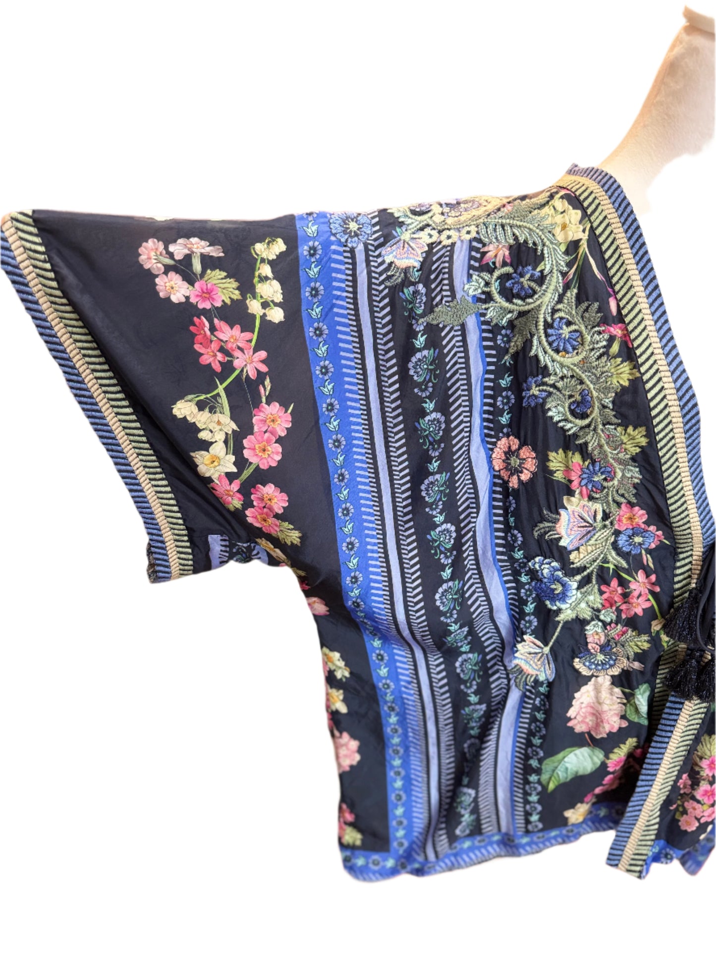 Johnny Was Embroidered Kimono – Floral Crane Print