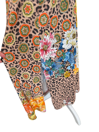 Johnny Was Leopard & Floral Print Maxi Dress