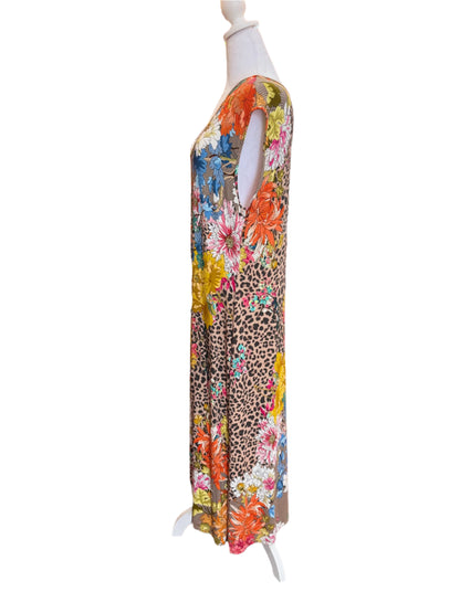 Johnny Was Leopard & Floral Print Maxi Dress