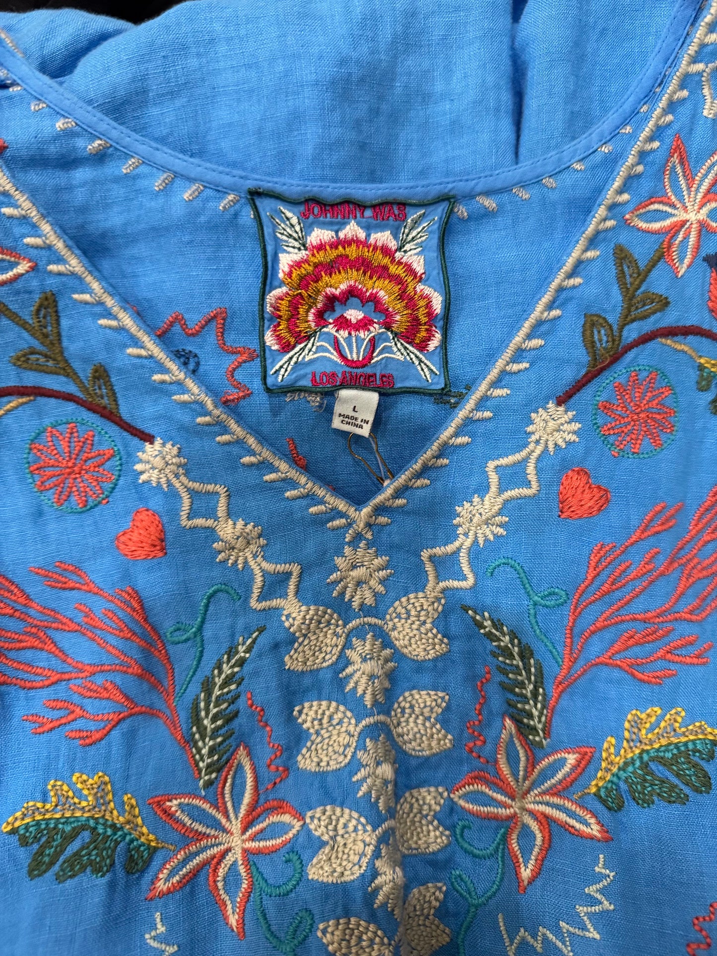 Johnny Was Embroidered Boho Dress – Cobalt Blue