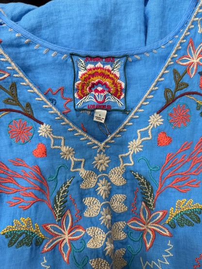 Johnny Was Embroidered Boho Dress – Cobalt Blue