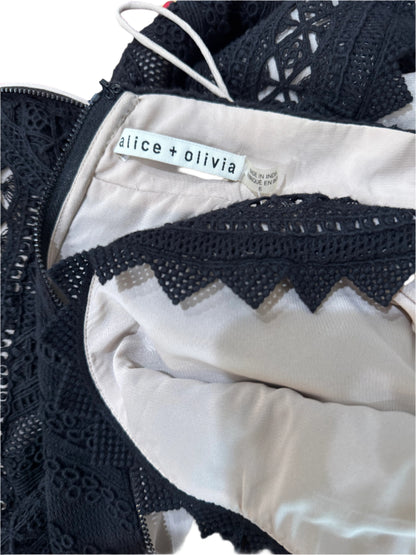 Alice + Olivia Black Lace Fit &amp; Flare Dress – Size 6