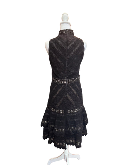 Alice + Olivia Black Lace Fit &amp; Flare Dress – Size 6