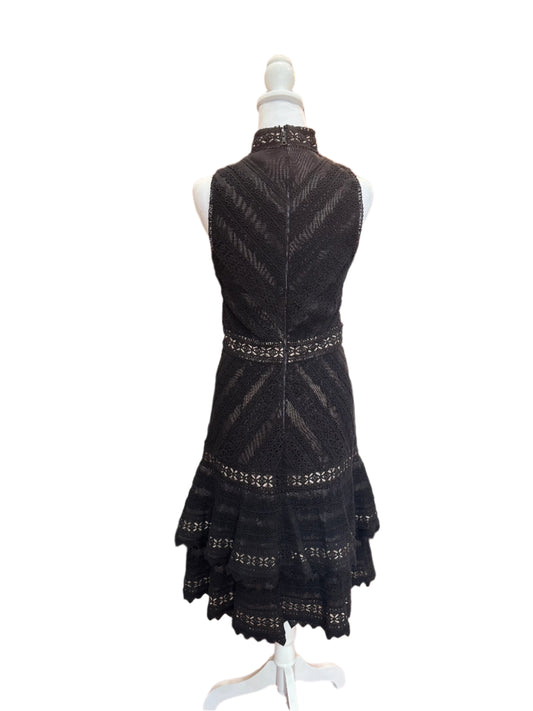 Alice + Olivia Black Lace Fit &amp; Flare Dress – Size 6