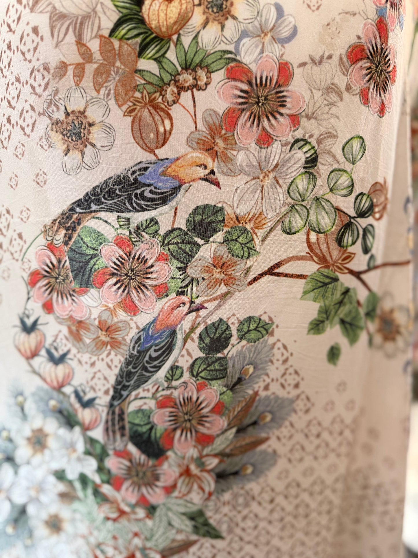 Johnny Was Boho Tunic Dress – Floral & Feather Print