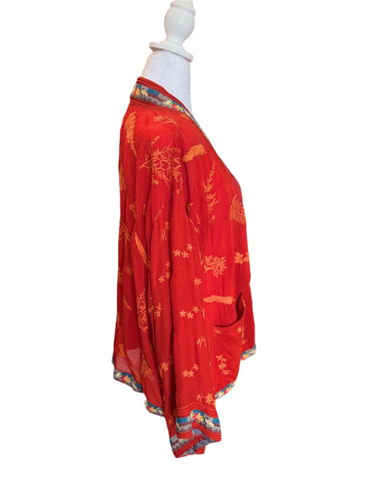 Johnny Was Embroidered Kimono Jacket