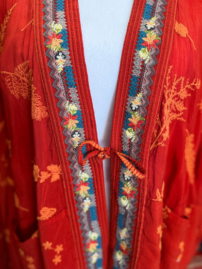 Johnny Was Embroidered Kimono Jacket