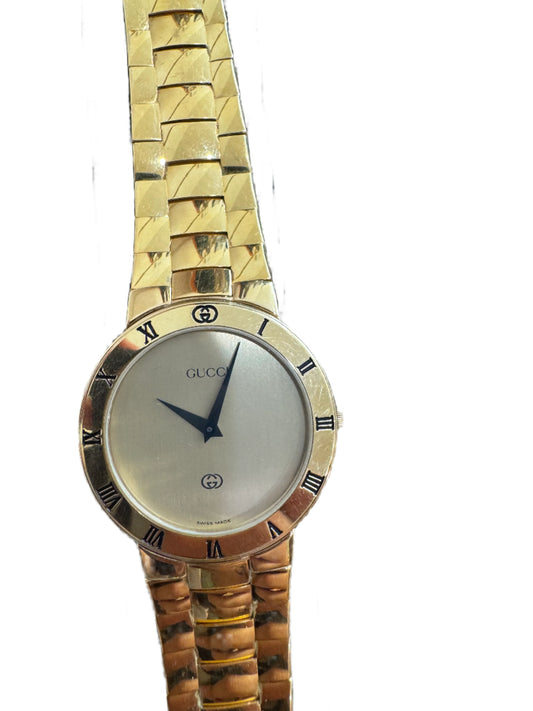RARE Gucci Gold Tone Classic Watch - 18k Gold Plated, 330 M Dial