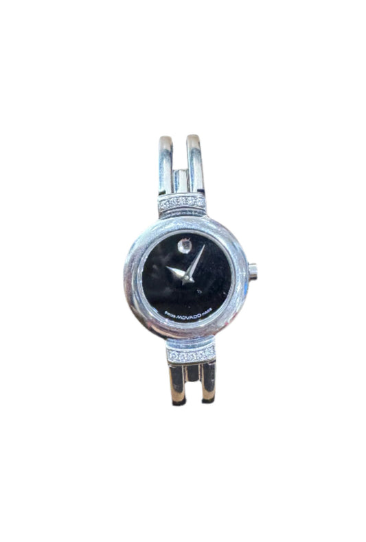 Movado Black Museum Dial Diamond-Accent Watch