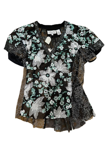 Byron Lars Beauty Mark Sequence Floral Top