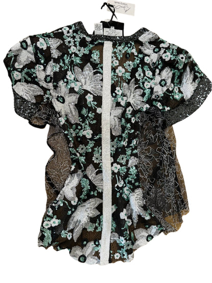 Byron Lars Beauty Mark Sequence Floral Top