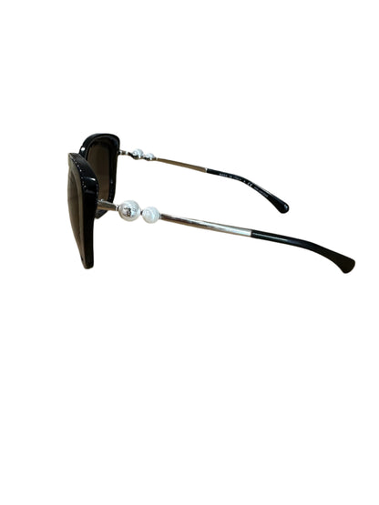 Chanel Black Square Sunglasses with Pearl Detail