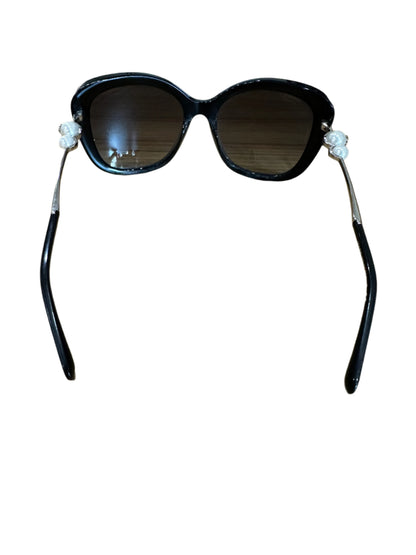 Chanel Black Square Sunglasses with Pearl Detail
