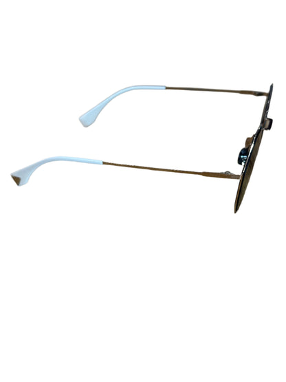 Fendi FF Logo Round Sunglasses – Gold/Brown