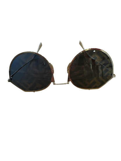Fendi FF Logo Round Sunglasses – Gold/Brown