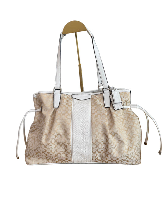 Coach Signature Jacquard Tote withe Leather Trim