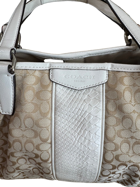 Coach Signature Jacquard Tote withe Leather Trim
