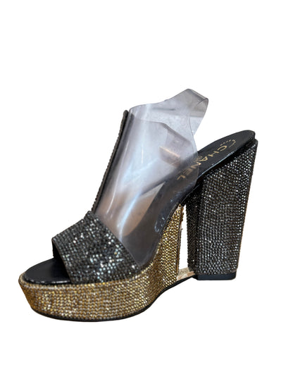 Chanel Crystal-Embellished Platform Heels