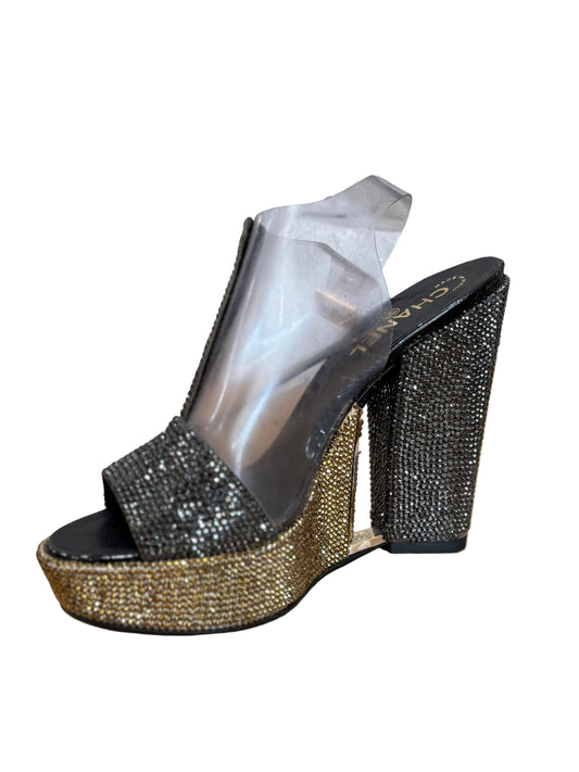 Chanel Crystal-Embellished Platform Heels