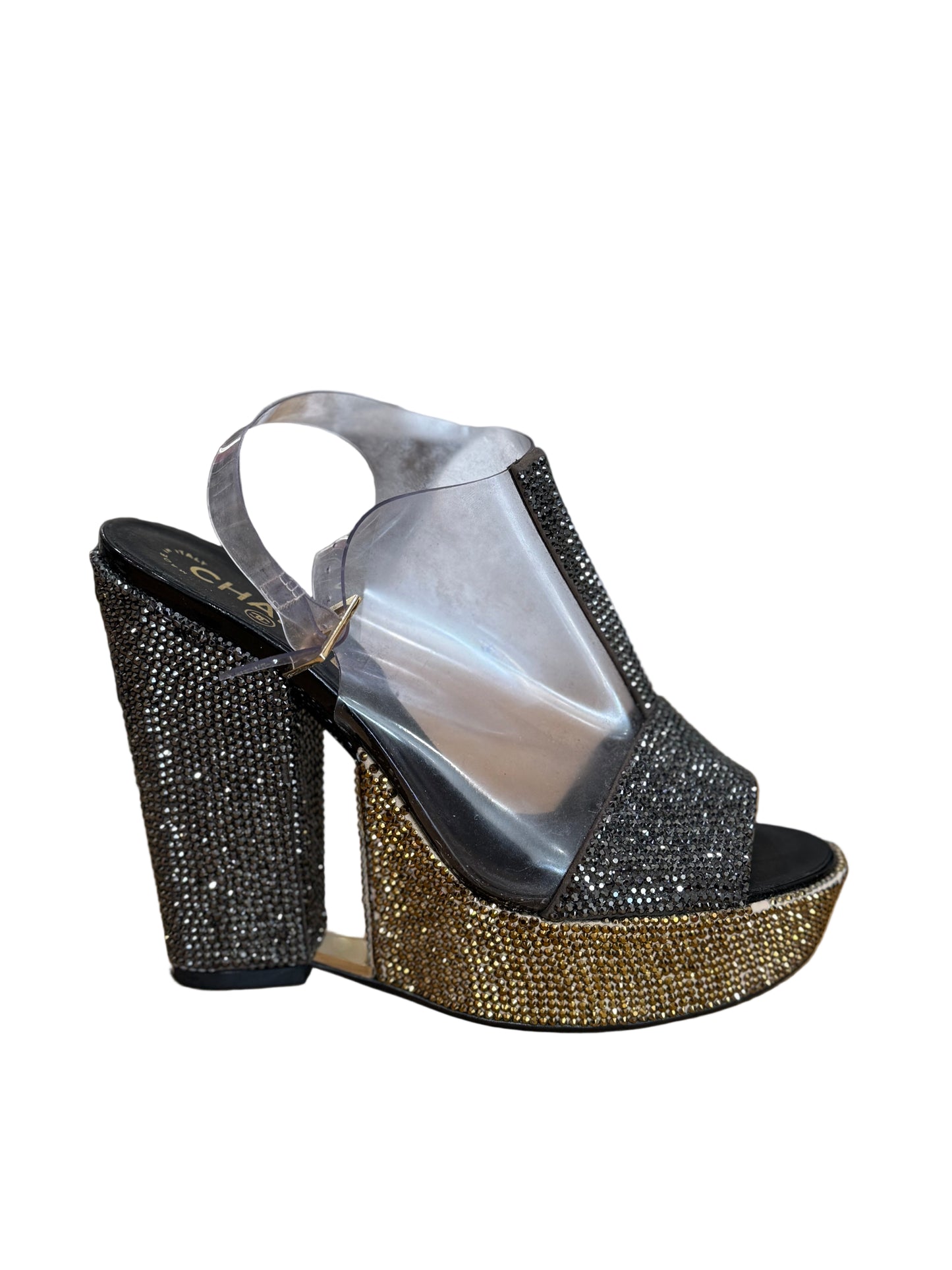 Chanel Crystal-Embellished Platform Heels