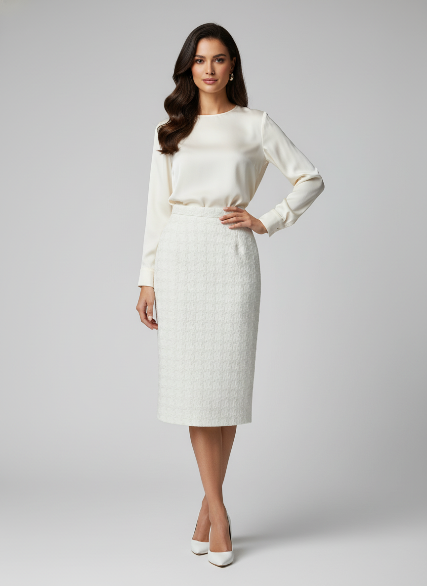 Gucci Textured Tweed Pencil Skirt- Size 2 $349-Skirt-Gazelle Fashion and Style