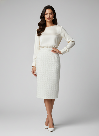 Gucci Textured Tweed Pencil Skirt- Size 2 $349-Skirt-Gazelle Fashion and Style