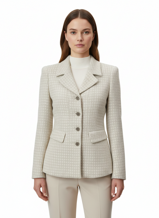 Chanel Wool Blend Jacket- Size 36-Blazer-Gazelle Fashion and Style
