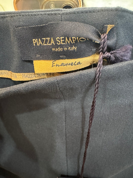 Piazza Sempione Navy Pant-Pants-Gazelle Fashion and Style