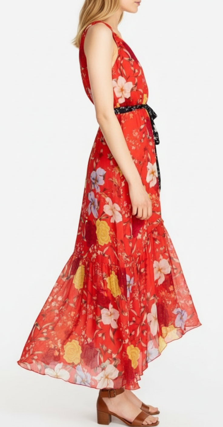 Johnny Was Nidra Tie-Front Dress Size: S $225-Dresses-Gazelle Fashion and Style