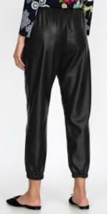 Johnny Was Vegan Leather Jogger Size: XL-Pants-Gazelle Fashion and Style