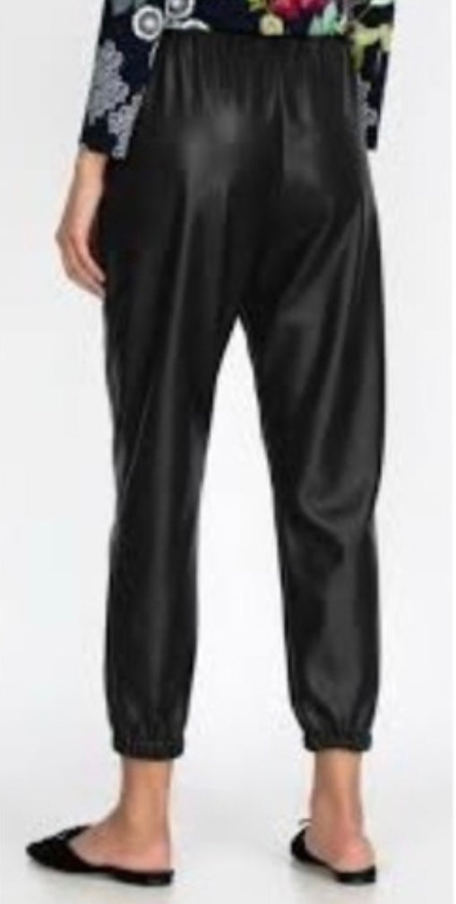 Johnny Was Vegan Leather Jogger Size: XL-Pants-Gazelle Fashion and Style