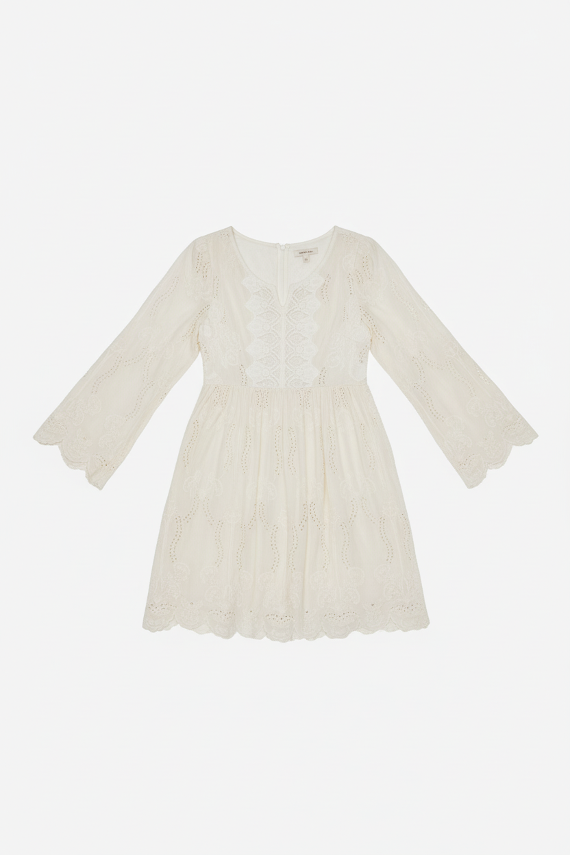 Johnny Was Sabrina Ecru Dress- Size L $165-Dresses-Gazelle Fashion and Style